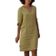 thumbnail image 1 of Mini vestido estampado con cuello en V y manga media para mujer - Algodón/lino, estilo informal/vacacional, primavera/otoño, lavado a mano/a máquina con programa delicado, tallas asiáticas reales, 1 of 4