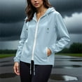 thumbnail image 2 of FAIWAD Women's Waterproof Raincoat Lightweight Hooded Packable Rain Jacket Outdoor Windbreaker with Pocket, 2 of 7