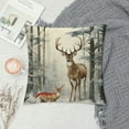thumbnail image 2 of COMIO  Winter Wonderland Decorative Throw Pillow Covers, Snowy Forest Cardinal Red Bird Deer Cushion Case Decor, Farmhouse Holiday Seasonal Home Decor for Couch, 2 of 5