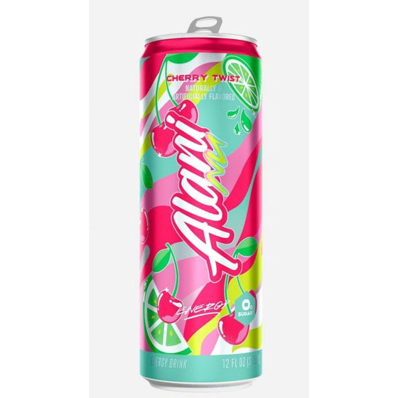 Alani Nu Energy Drink, Cherry Twist Flavor, 12 fl oz Cans (Pack of 4), Zero Sugar, 200mg Caffeine, Limited Edition