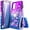 Purple/Blue, variant on Nagebee Case for Samsung Galaxy A03S with Tempered Glass Screen Protector (Full Coverage), Sparkle Glitter Liquid Bling Diamond [Ring Holder & Wrist Strap] Women Girls Cute Case (Pink/Aqua)