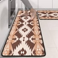 thumbnail image 2 of Kitchen Rugs Sets Of 2,Brown Geometric Boho Pattern Anti Fatigue Kitchen Mat Rugs Non Slip Washable,Decorative Kitchen Floor Mats for Kitchen,Sink,Laundry,17"x47"+17"x47", 2 of 5