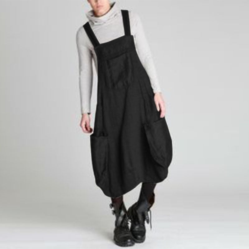 black dungaree dress plus size