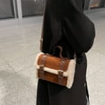 thumbnail image 4 of Minnieouse Bolso pequeño cuadrado espacioso y a la moda para mujer, bolso pequeño de felpa de cordero para ocio, otoño e invierno Bolsas de mensajero y de hombro rosa, 4 of 6