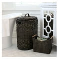 thumbnail image 3 of YfulYde Narrow Wicker Magazine Basket, Large, 14 in L x 7.5 in W x 12 in H, Antique Walnut Brown, 3 of 4