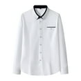 thumbnail image 2 of Ketyyh-chn99 Men Shirts Fit Dress Shirts -Free Casual Button Down Shirt White,3XL, 2 of 3