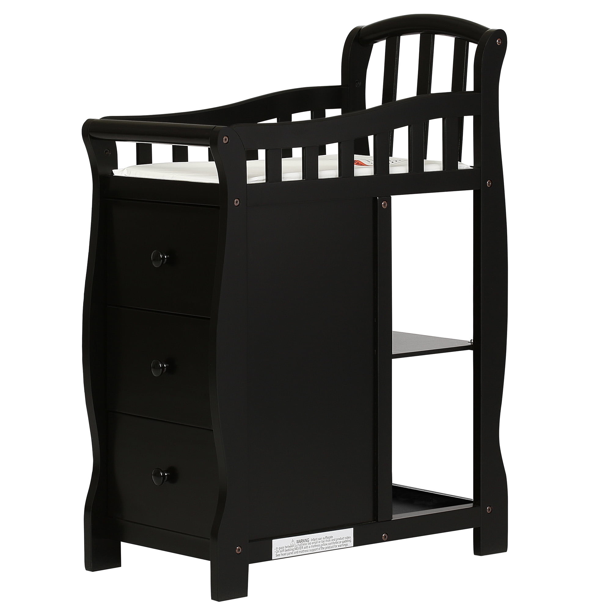 mini crib with changing table attached