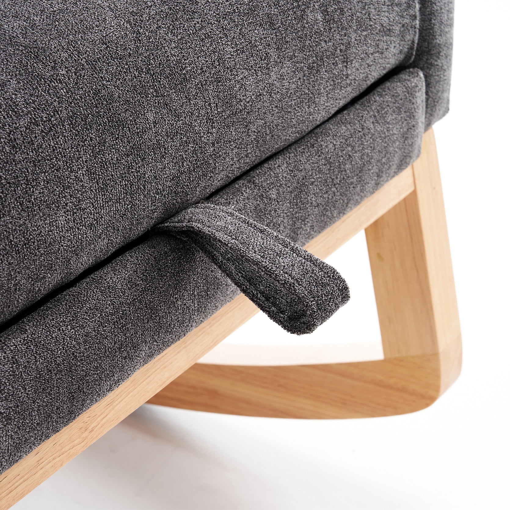 Gray Rocking Chair with Ergonomic Armrest / Offer Strong Support in Nursery