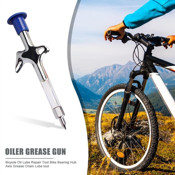 Pistola de grasa lubricante para bicicleta de aluminio, herramientas de reparación de bicicletas de montaña portátiles, accesorios de servicio dedicados JShteea El nuevo