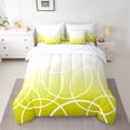 thumbnail image 2 of jejeloiu Modern Geometric Circle 7-Piece Bedding Comforter Set,White Yellow Ombre King Bedding Sets For Girls Kids Reversible, 2 of 8