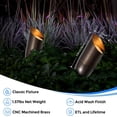 thumbnail image 2 of Gardencoin Solid Brass Outdoor Landscape Spotlights, 12V Heavy Duty Low Voltage LED Lights Waterproof for Garden Uplighting, Classic Bronze Accent Lighting Fixture Without MR16 Bulb, 4 Pack, 2 of 4