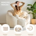 thumbnail image 7 of GOODONE Adult Bean Bag Chair,Flower Shaped Bean Bag Sofa,Super Soft Plush Reading Chair,High Elasticity Lazy Sofa,Suitable for Living Room and Bedroom,No Assembly Required,Beige,Single, 7 of 7