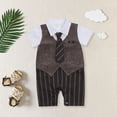 thumbnail image 2 of Sngxgn Baby Boys Ruffle Bodysuit Solid Long sleeved Onesie Casual Plain Blouse Romper(Coffee,95), 2 of 9