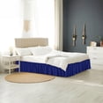 thumbnail image 4 of Elastic Wrap Around Bed Skirt Dust Ruffle Smooth Soft Bed Frame Cover 15-inch Drop (King, Navy blue), 4 of 9