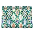 thumbnail image 7 of Yayeee Kitchen Curtains Tier Pair Light Filtering 27"x36" Rod Pocket Short Cafe Window Panel, Green Geometric Flowers, 7 of 7