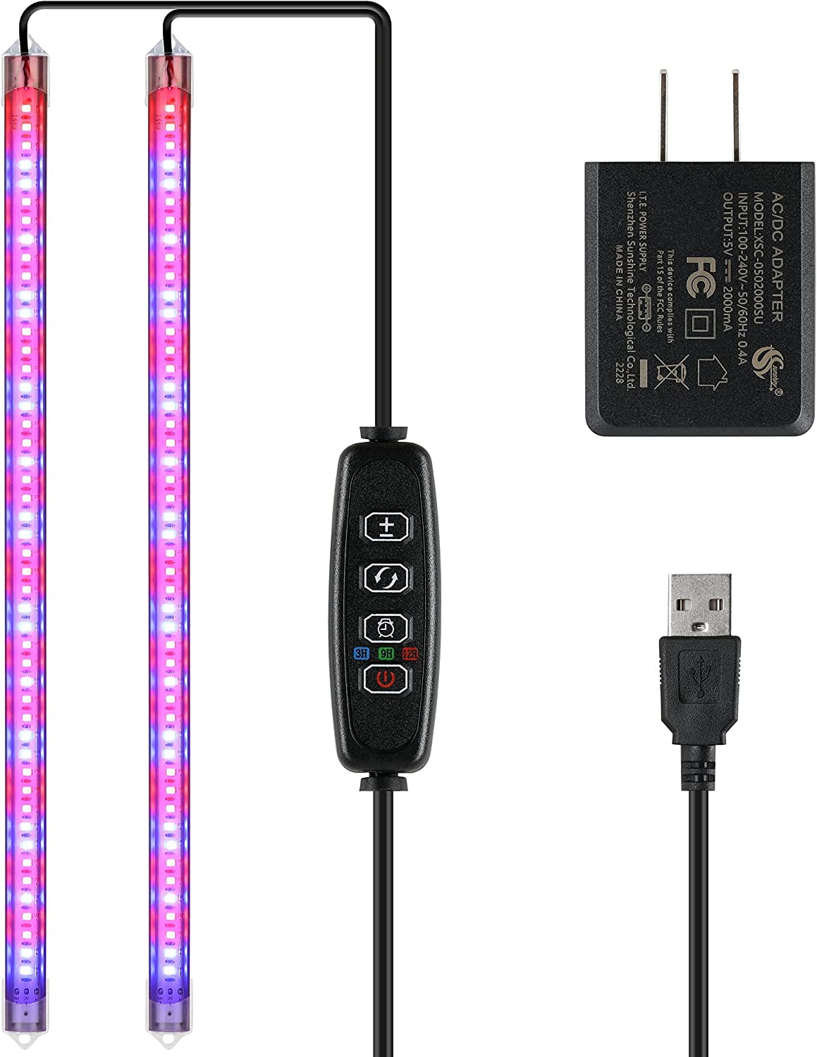iPower 20W LED Full Spectrum Grow Light Strips with Timer