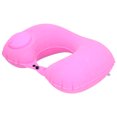 thumbnail image 4 of Almohada de aire inflable Prensa en forma de U Inflado automático para avión Coche Oficina Tren Hogar Rosa, 4 of 5
