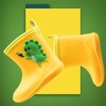 thumbnail image 4 of Zwiiyzr Toddler Boys Girls Shoes 18 Months-10.5 Years Rain Booties Cute Dinosaur Baby Infant Kids Cartoon Rain Booties Yellow, 4 of 6