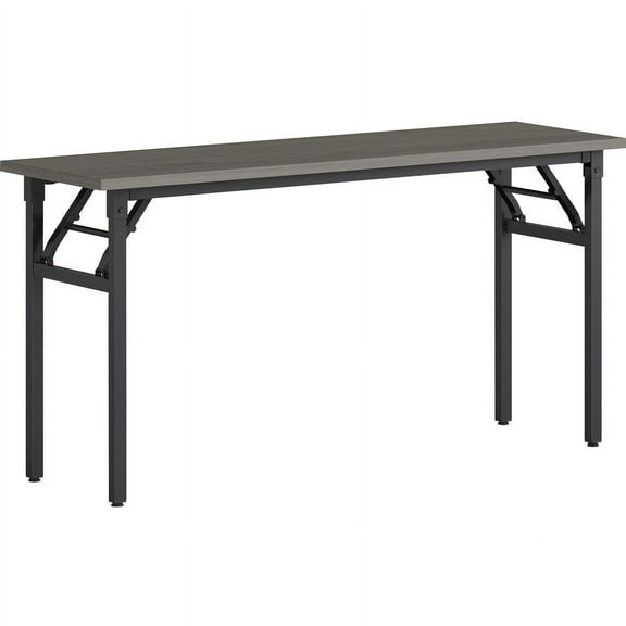 Lorell Folding Training Table - Melamine Top x 60" Table Top Width x 18" Table Top Depth x 1" Table Top Thickness - 30" Height - Assembly Required - Gray | Bundle of 5 Each
