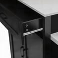 thumbnail image 4 of Îlot de Cuisine avec Rangement Double et Table à Manger Extensible (2 à 6 Personnes) / 2 Prises CA et Port USB / Élégance Bicolore, 4 of 26