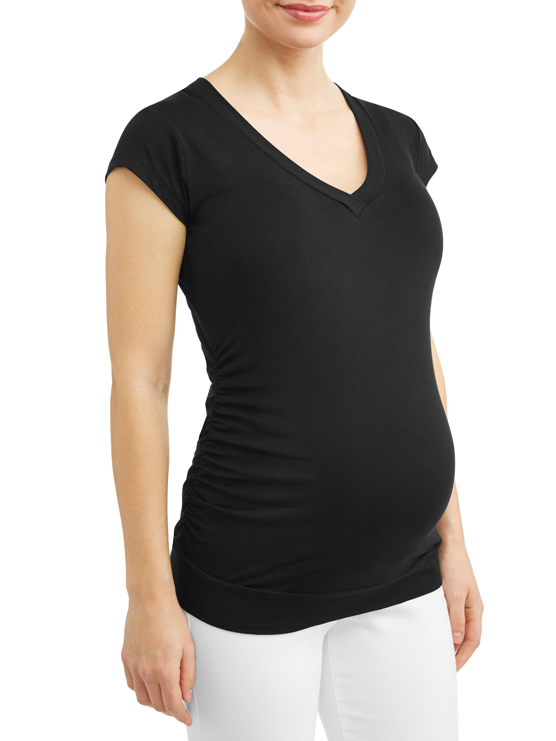 Oh! Mamma Maternity Women's V-Neck T-Shirt, 2-Pack (Women's & Women's Plus)