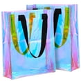 thumbnail image 4 of PTOOTP Pvc Holographic Tote Bags Men Shopping Travel 2Pcs 16In X 13.4In X 4.7In, 4 of 8
