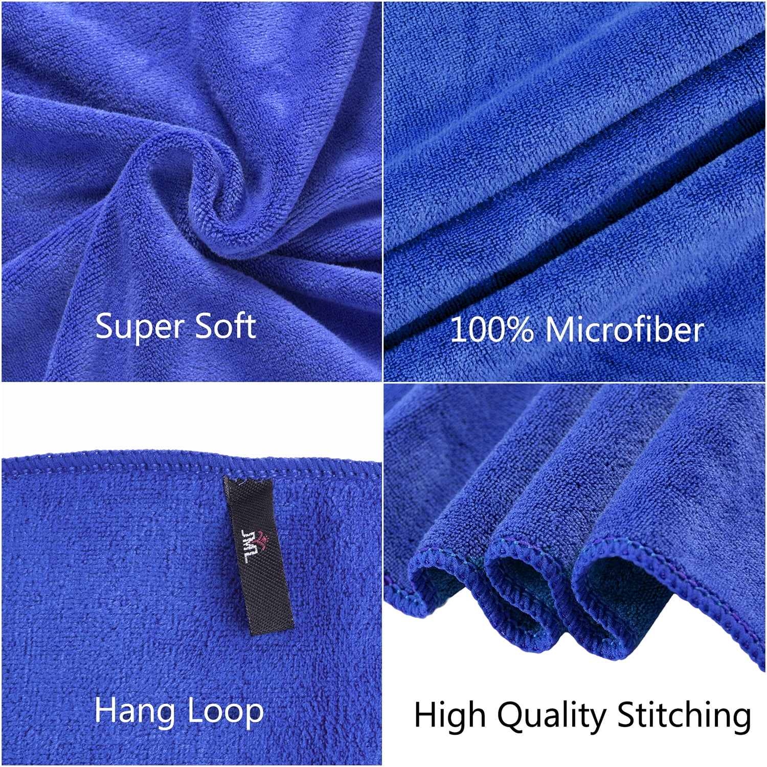 2-Pieces Bath Towel Set For Bathroom,Ultra Absorbent Solid Dark Blue 30"x60"