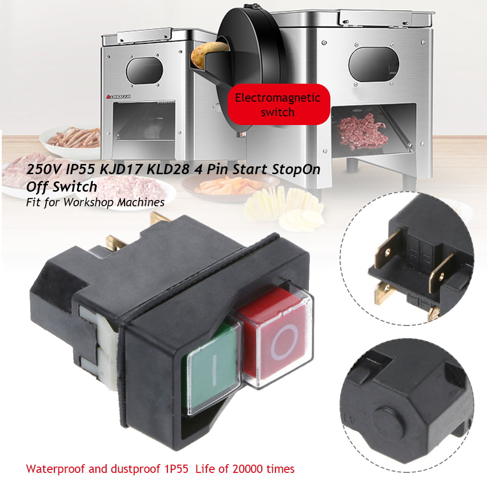 250V IP55 KJD17 Start Stop On Off Volt Release Switch Fit For Workshop Machines 
