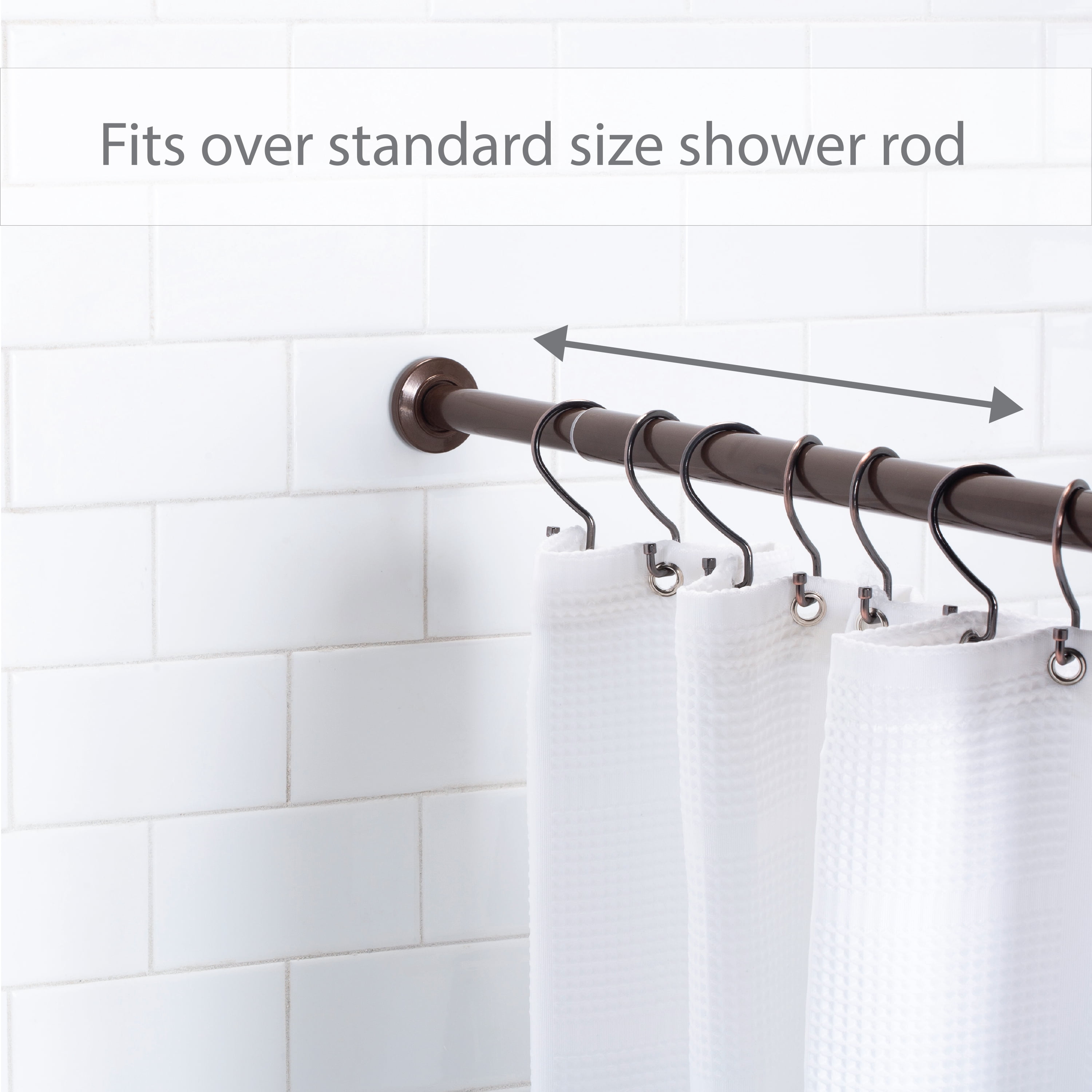 Bath Bliss Zinc Alloy Shower Curtain Rings, Bronze (12 Count)