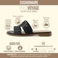 thumbnail image 2 of Cushionaire Voyage Cutout Strap Slides for Women - Slip On Summer Flats, Comfortable and Trendy Vacation Style Sandals for Women, 2 of 22
