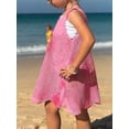 thumbnail image 6 of HWJAD 3-7 Years Toddler Girls Tie Dye Crochet Cover Up Dress Sleeveless Hollow Out Beach Dress for Kids Summer Beach Swimwear, 6 of 7