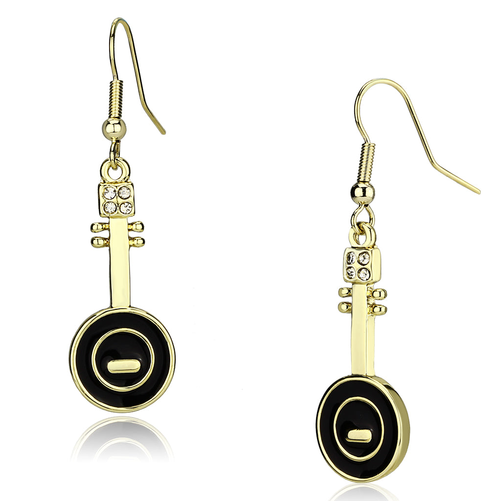 Women's Iron Gold Crystal Clear 6.20(g) Dangle & Drop Earrings