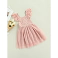 thumbnail image 3 of Qmyliery Lace Tutu Dress, Solid Color Fly Sleeve V-Neck Patchwork One-piece Cute, 3 of 9