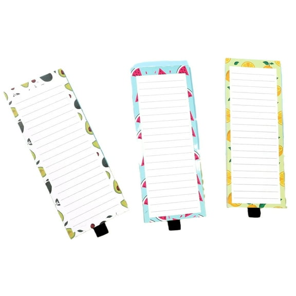 Kitchen Fridge Notepads Fruit Print Writing Pad Magnet Notepads Reminder On Fridge for Grocery List Shopping Lists