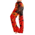 thumbnail image 2 of QWKLEAJ Halloween Pajama Pants Women Spooky Sleepwear Bottoms Cute Ghost Print Lounge Pants Flannel Holiday Trousers Fall Winter Cozy Sleep Pants Funny Skeleton Loungewear Festive Nightwear, 2 of 9