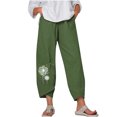 thumbnail image 1 of Moda Mujer Verano Casual Suelto Algodón Y Lino Bolsillo Impresión Pantalones Pantalones Odeerbi ODB-6, 1 of 4