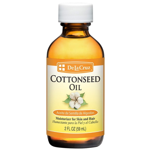 Aceite de semilla de algodón De La Cruz - Hidratante para piel y cabello - Aceite portador multiusos - 2 onzas líquidas (1 botella)