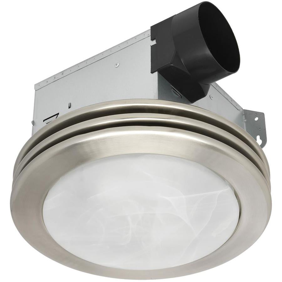 Utilitech 2 Sone 80 Cfm Brushed Nickel, Satin Nickel Bathroom Exhaust Fan With Light And Remote