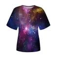 thumbnail image 4 of DHFJKG 2 Piece Sets For Women Summer Workout Outfits Short Sleeve Loungewear Sets Galaxy Printed Leggings Casual Tracksuits Comfortable Outfit, 4 of 6