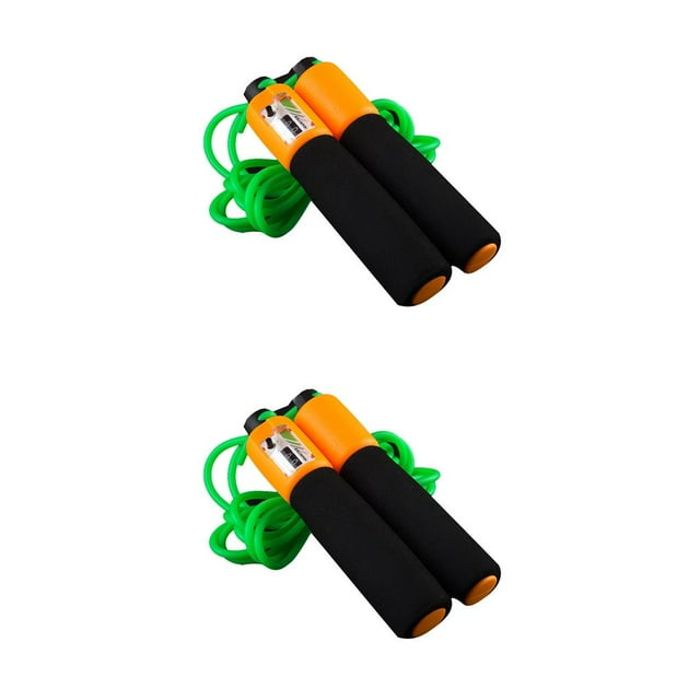 stanreset Fitness Adjustable Kids Adult Counting Jump Skipping Rope Indoor green 2Set