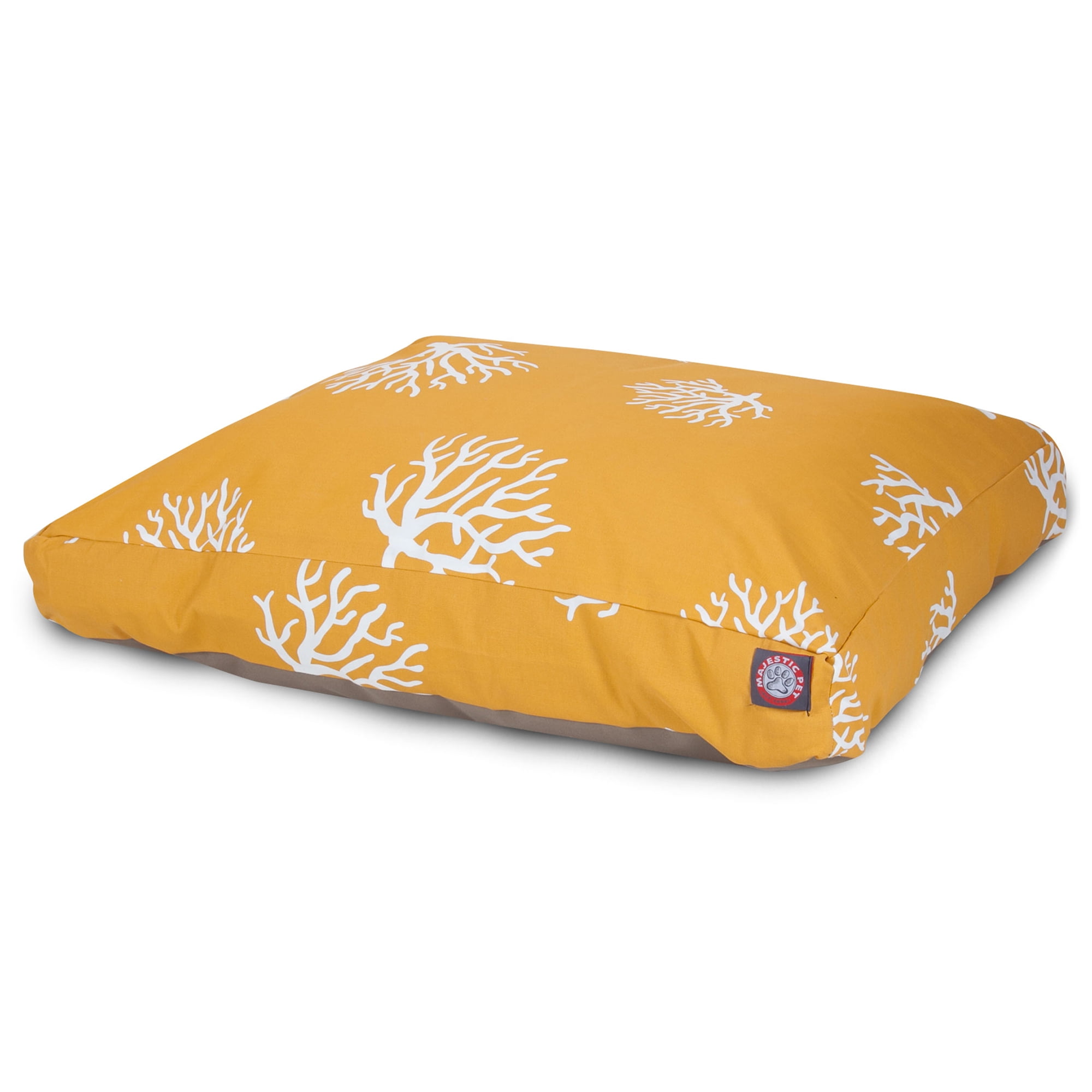 Majestic Pet | Coral Rectangle Pet Bed For Dogs, Removable Cover, Yellow, Small