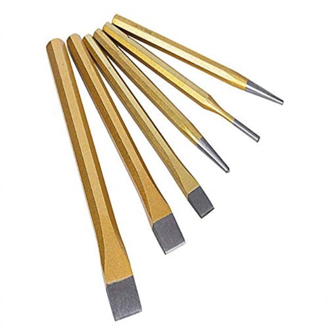 sdfsx 6 piece steel chisel set chisel set conical punch center punch for brick concrete metal