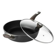 SENSARTE 12 inch Nonstick Deep Frying Pan,5Qt Non Stick Saute Pan with Lid,Large Skillet Pan,Nonstick Jumbo Cooker