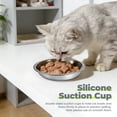 thumbnail image 5 of Sekonow 3 Pack Cat Bowls with Silicone Suction Cup Base, Stainless Steel Shallow Cat Dishes Whisker Friendly for Food Water, Non-Slip Indoor Kitten Basic Metal Plate, 15.6cm/6.1in, 5 of 7