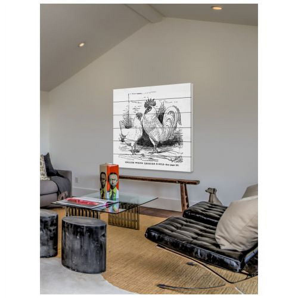 "White Leghorn" Painting Print on White Wood