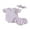 Purple, variant on Wassery Baby Girls Summer Jumpsuit Outfit Floral Print Short Sleeve Romper and Elastic Shorts Headband Set 0-18M