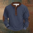 thumbnail image 1 of Men's Retro Halloween Quarter Button Collar Sweatshirt Haunted House Acting Essential Partially Buttoned Pullover Vintage Horror Print Last-Minute Halloween Party, 1 of 3