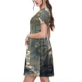 thumbnail image 2 of Disketp Forest Meditating White Tiger para Vestido de Manga Corta para Mujeres, Vestidos de Verano para Mujeres, Casual y Holgado para la Playa, 2 of 6