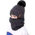 thumbnail image 1 of Bonnet et Foulard de Ski en Tricot à Pompons Chauds pour Femmes et Filles, 1 of 6