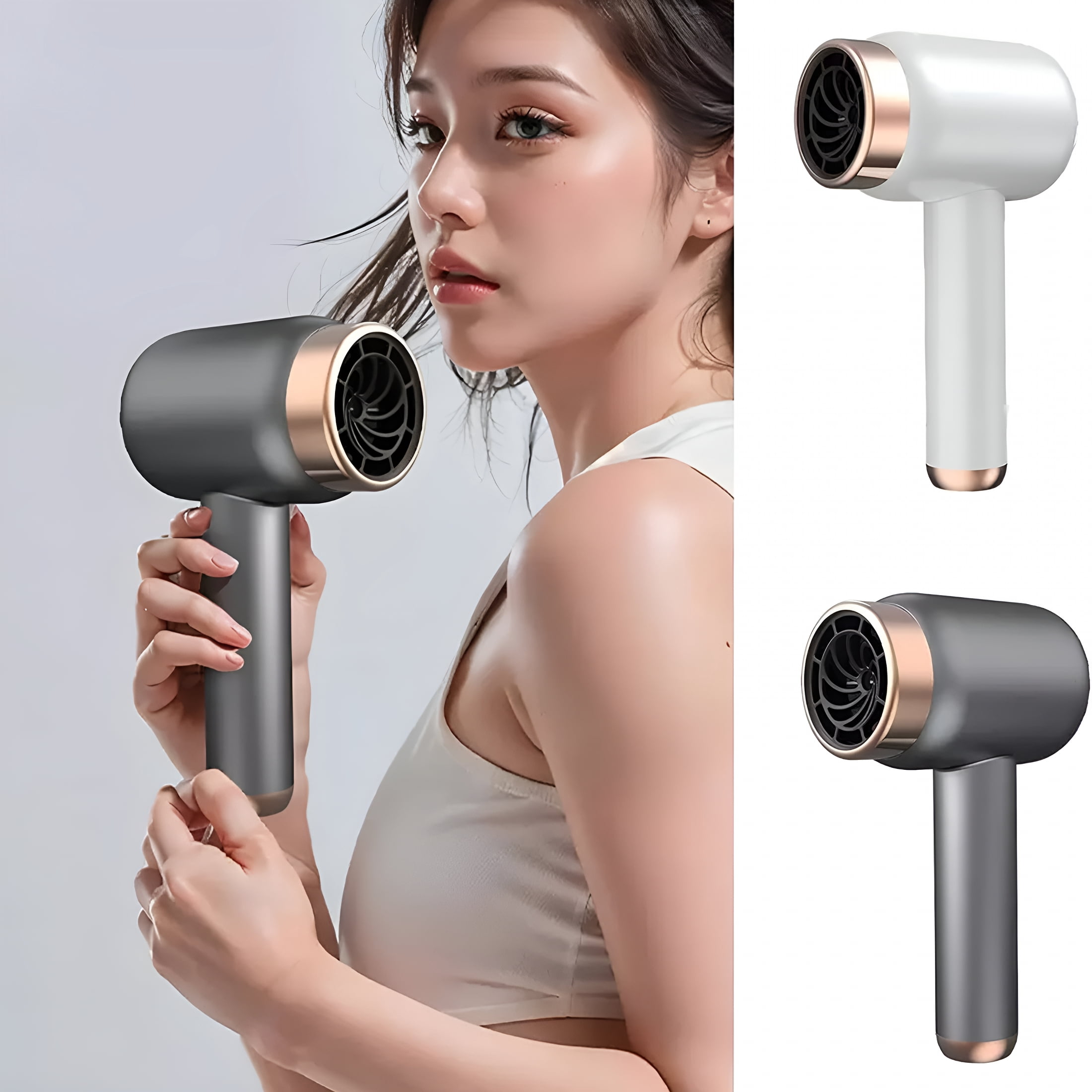 HBMYN Portable Cordless Hair Dryer Lightweight Bladeless Design with Speed Settings 1000W